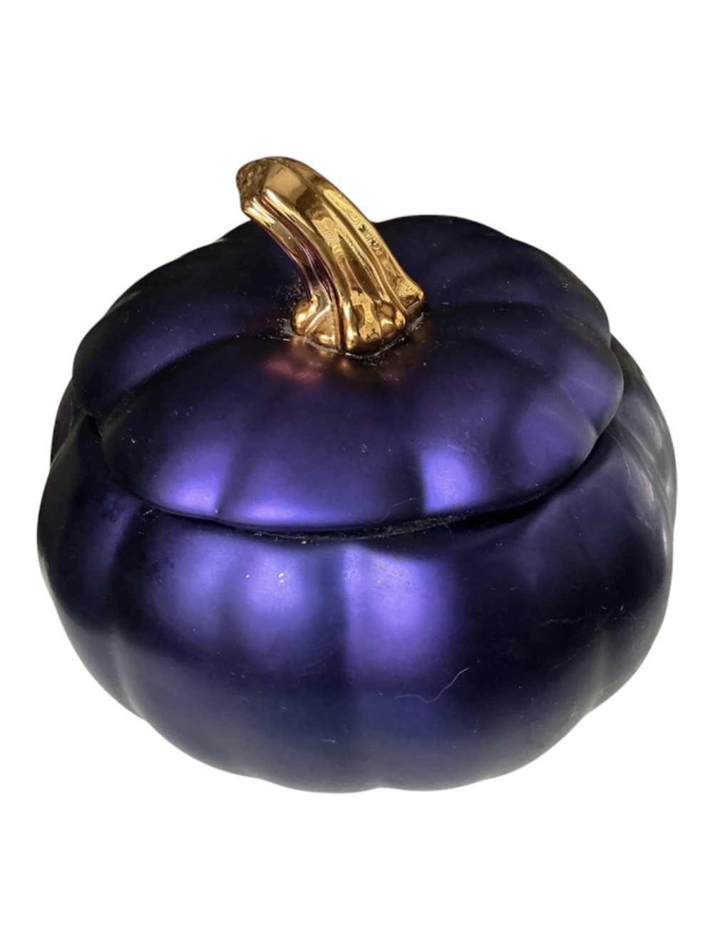 Purple Autumn Pumpkin With Plastic Insert Teleflora Ceramic Home Fall Decor